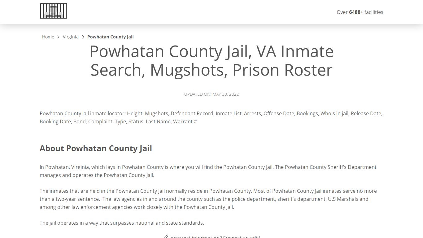 Powhatan County Jail, VA Inmate Search, Mugshots, Prison Roster