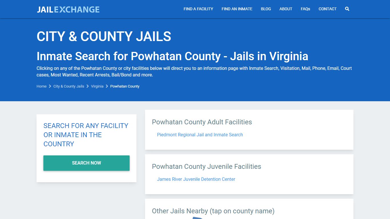 Inmate Search for Powhatan County | Jails in Virginia